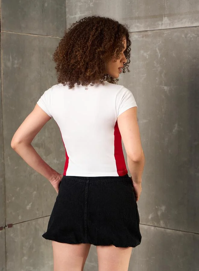 ساسافراس تيشيرت ساسافراس مطبوع بياقة مستديرة ضيق