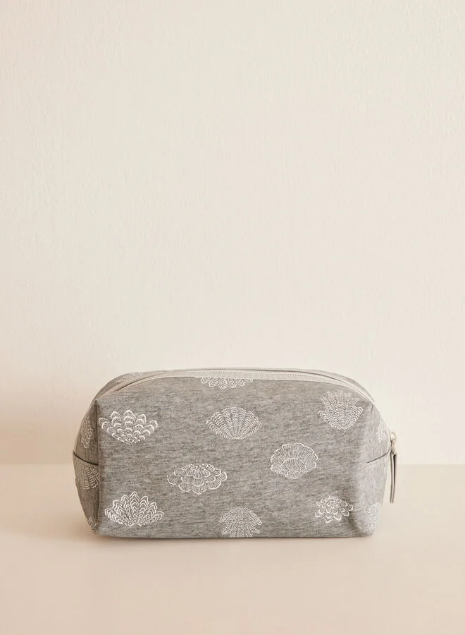 women'secret Medium-sized grey make-up case with stars in the sea