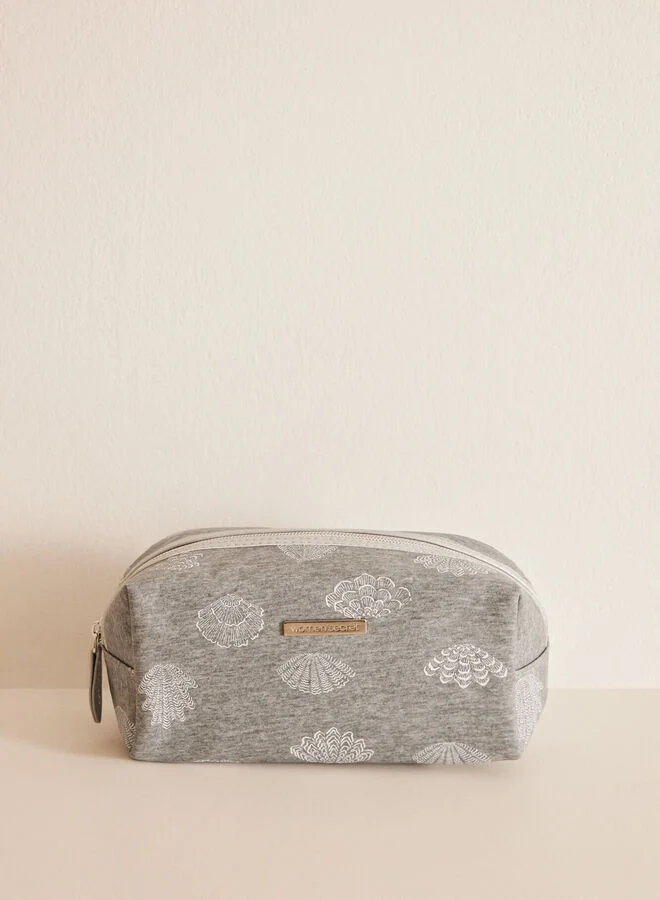 women'secret Medium-sized grey make-up case with stars in the sea