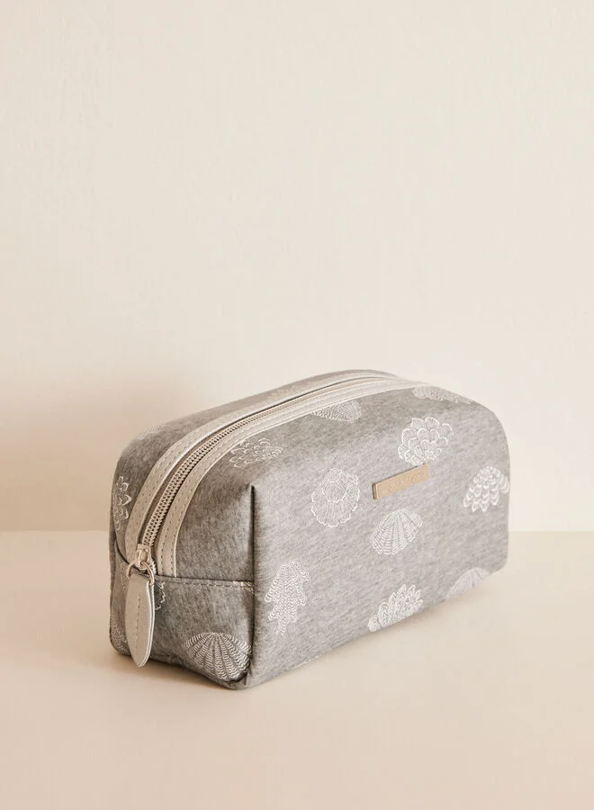 women'secret Medium-sized grey make-up case with stars in the sea
