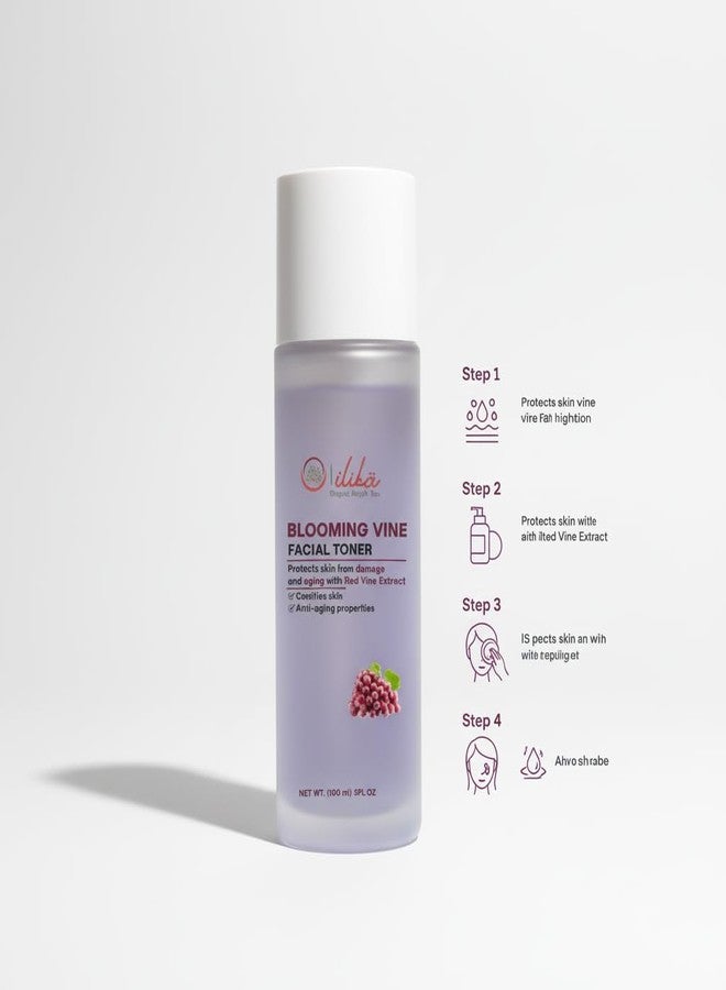 ILIKA Blooming Vine Facial Toner | Hydrating & Refreshing Alcohol-Free Toner with Red Vine Extract | Lightweight Daily Skincare | 100 ml - Image 4
