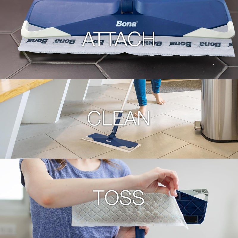 BonaÂ® Disposable Wet Cleaning Pads for Hard-Surface Floors, Lemon Mint Scent 12 Count (Pack of 1) - Image 3