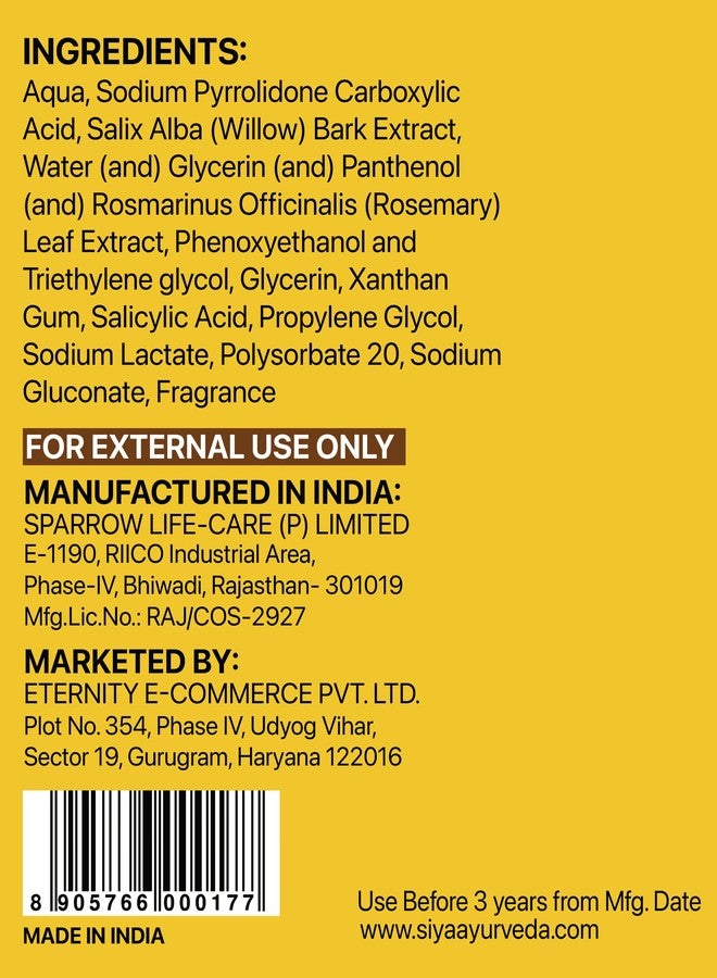 SiyaAyurveda سيروم سيا أيورفيدا لتقشير فروة الرأس مع 2% حمض الساليسيليك و Dandelix Pro لعلاج قشرة الرأس والحكة، ومكافحة القشرة، وصدفية فروة الرأس | سيروم مضاد للقشرة - Image 2