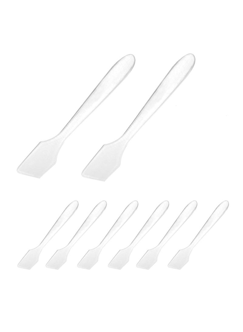 Excefore Disposable Cosmetic Spatulas for Makeup, Mini Clear Plastic Skin Care Mask Spatula Scoop Reusable Facial Cream Spatula for Mixing and Sampling Care Facial Cream Mask Spatula (100 Pcs, Frosted Clear) - Image 1