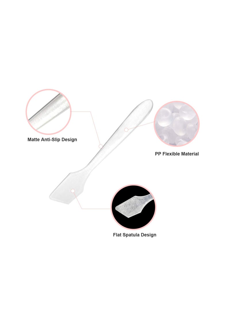 Excefore Disposable Cosmetic Spatulas for Makeup, Mini Clear Plastic Skin Care Mask Spatula Scoop Reusable Facial Cream Spatula for Mixing and Sampling Care Facial Cream Mask Spatula (100 Pcs, Frosted Clear) - Image 4