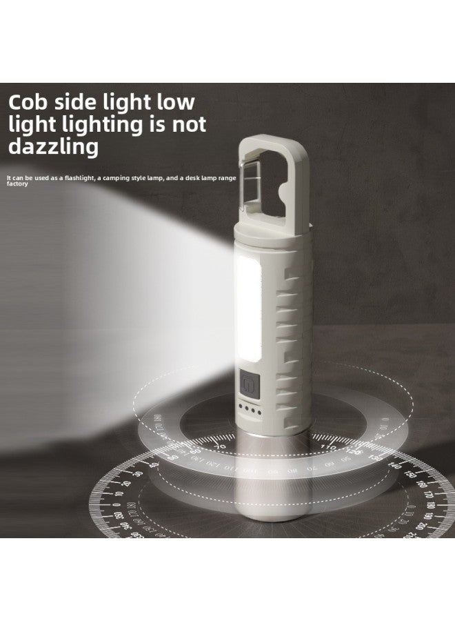 LED White Laser Flashlight Multi-function COB Side Light Digital Electric Display Flashlight Telescopic Zoom Long-shot Flashlight-Color:S69: Flashlight + Data Cable + Box  - Image 4