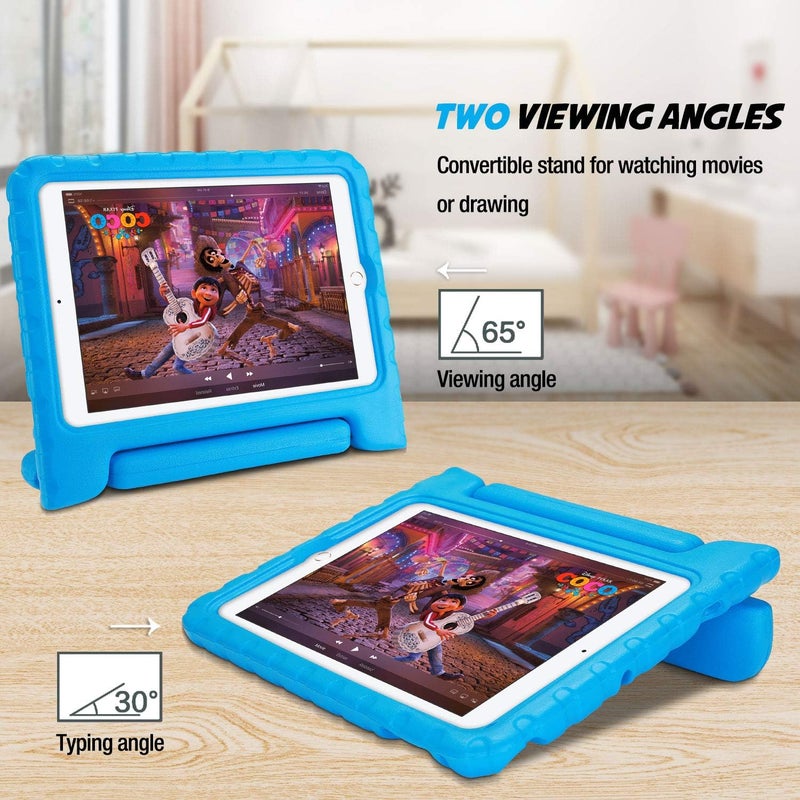 برو كيسيز جراب أطفال لجهاز iPad Mini 5 2019 / Mini 4 2015، جراب مقاوم للصدمات قابل للتحويل مع حامل خفيف الوزن مناسب للأطفال، جراب فائق الحماية لجهاز Apple iPad Mini 5th Gen 2019 / iPad Mini 4 - أزرق - Image 4