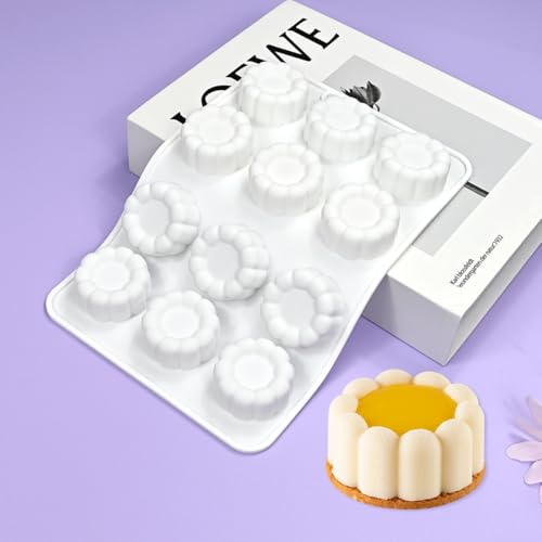 mostsom Silicone Molds Mousse Molds 3D Flower Border Cylinder Silicone Baking Mold DIY Mousse Fondant Mould Cake Decorating Tools for Kitchen Accessories B_ Flower Cylinder - Image 1