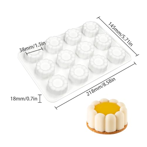 mostsom Silicone Molds Mousse Molds 3D Flower Border Cylinder Silicone Baking Mold DIY Mousse Fondant Mould Cake Decorating Tools for Kitchen Accessories B_ Flower Cylinder - Image 3