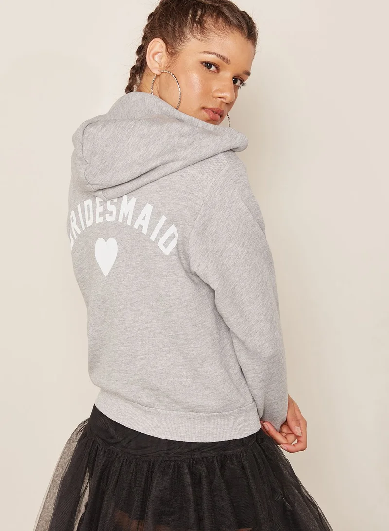 WILDFOX Bridesmaid Zip Through Hoodie