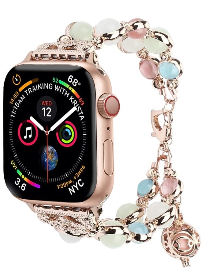 Apple Watch Band 38mm/40mm 42mm/44mm Series 6 5 4 3 2 1u0026SE, Adjustable Wristband Handmade Night Luminous Pearl for iWatch Bracelet.  - Image 1