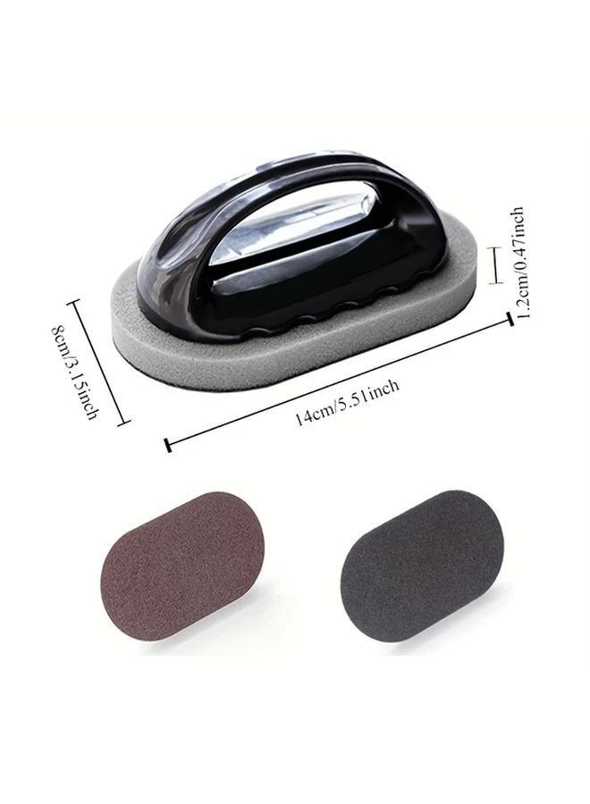 Black Emery Magic Sponge With Handle For Kitchen Cookware Rust Removal - Image 3