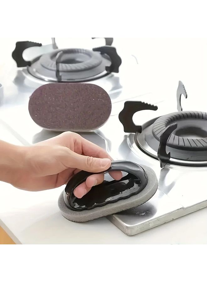 Black Emery Magic Sponge With Handle For Kitchen Cookware Rust Removal - Image 2