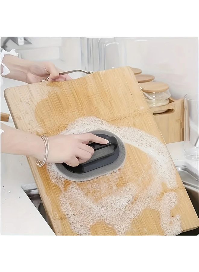 Black Emery Magic Sponge With Handle For Kitchen Cookware Rust Removal - Image 5