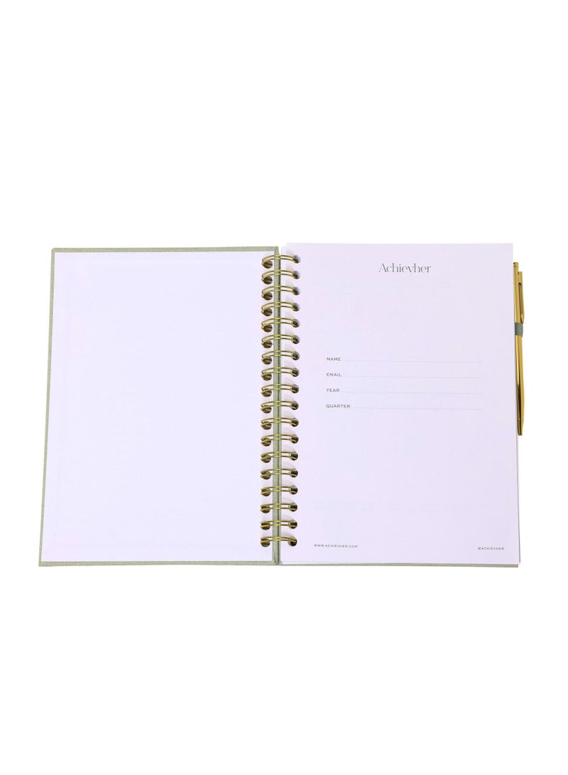 Prickly Pear Linen Ringbound B5 Size 90 Day Planner Pen Included - Image 5