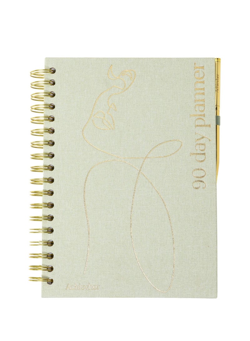 Prickly Pear Linen Ringbound B5 Size 90 Day Planner Pen Included - Image 2