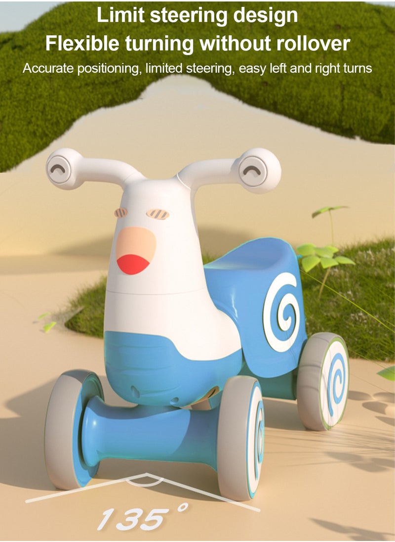 Sharpdo Children's Balance Bike for Toddlers 1-3 Years Old, Baby Walker Toy with Cute Cartoon Design, Safe and Stable Four-Wheel Structure, Comfortable Seat, Silent EVA Wheels, Puzzle Lights and Cool Music  - Image 5