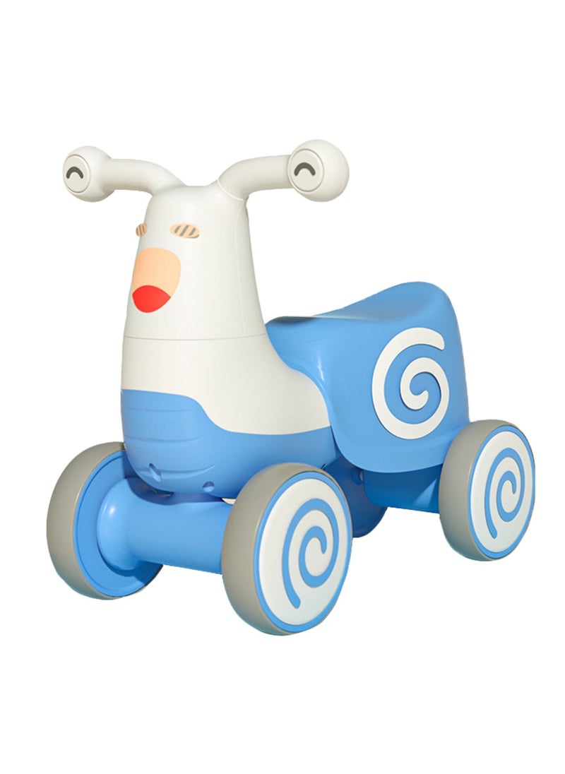 Sharpdo Children's Balance Bike for Toddlers 1-3 Years Old, Baby Walker Toy with Cute Cartoon Design, Safe and Stable Four-Wheel Structure, Comfortable Seat, Silent EVA Wheels, Puzzle Lights and Cool Music  - Image 1
