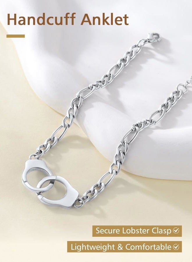 FindChic Handcuff Ankle Bracelets for Women Stainless Steel/18K Gold Plated/Black Infinity Custom Name Ankle Chain Jewelry Gift for Best Friends/Family, with Gift Box, 10.5 inches, Metal - Image 5