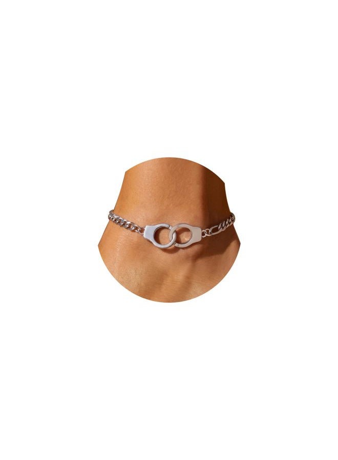 FindChic Handcuff Ankle Bracelets for Women Stainless Steel/18K Gold Plated/Black Infinity Custom Name Ankle Chain Jewelry Gift for Best Friends/Family, with Gift Box, 10.5 inches, Metal - Image 1