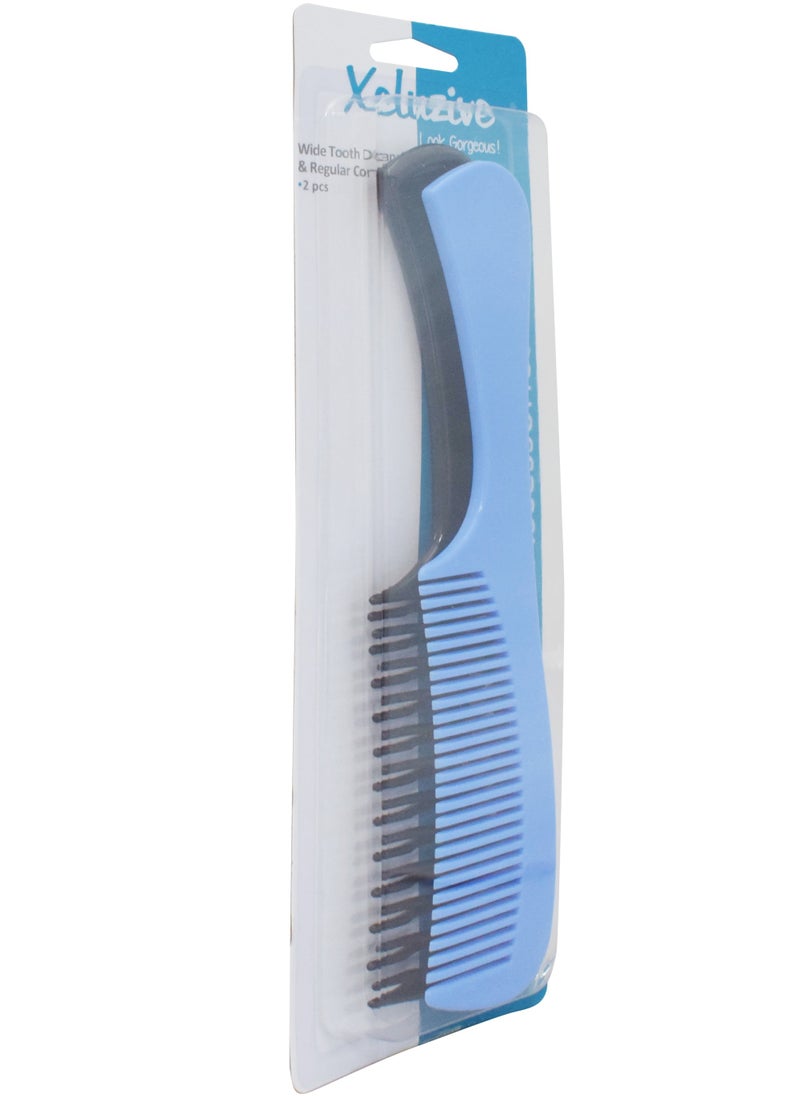 Xcluzive X/Z Wide Tooth Detangler & Regular Combs 2 Pcs  - Image 2
