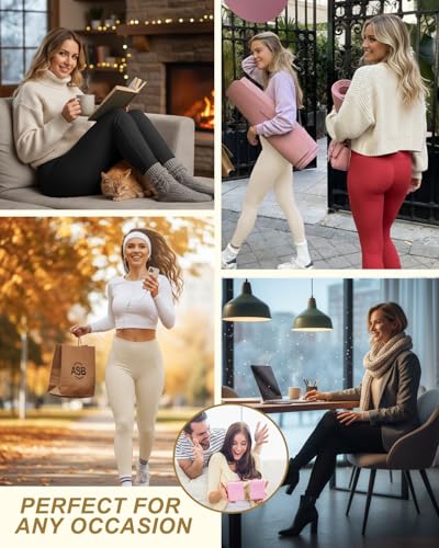 Aoliks Warm Fleece Lined Leggings Women Skin Colored - Thermal Winter Pants High Waist Squat Proof Thick Yoga Hiking Tights Nude - Image 2