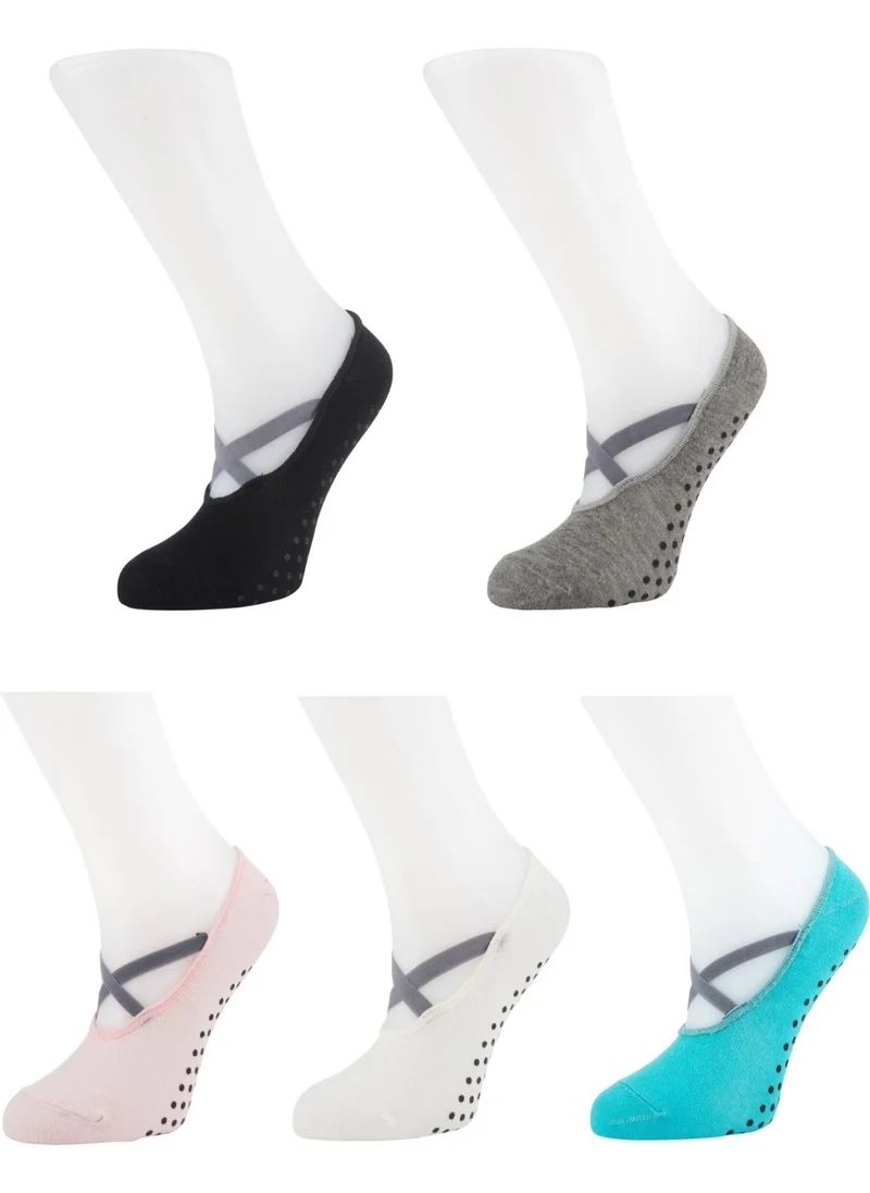 Moyra 5-Pack Colorful Yoga & Pilates Socks with Non-Slip Soles