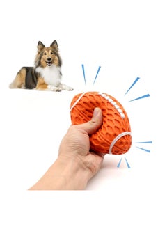 KASTWAVE Dog Toy Natural Rubber Rugby, Nteractive and Durable Squeaky Dog Toy, Shaped Chew Ball for Aggressive Chewers - Perfect for Small and Medium to Relieve Anxiety, Boredom and Promote Healthy Play  - Image 1