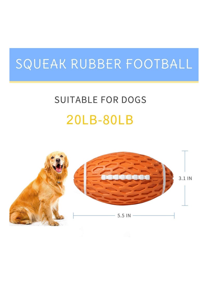 KASTWAVE - Dog Toy Natural Rubber Rugby, Nteractive and Durable Squeaky Dog Toy, Shaped Chew Ball for Aggressive Chewers - Perfect for Small and Medium to Relieve Anxiety, Boredom and Promote Healthy Play - Image 1