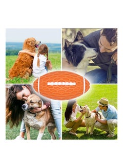 KASTWAVE Dog Toy Natural Rubber Rugby, Nteractive and Durable Squeaky Dog Toy, Shaped Chew Ball for Aggressive Chewers - Perfect for Small and Medium to Relieve Anxiety, Boredom and Promote Healthy Play  - Image 5