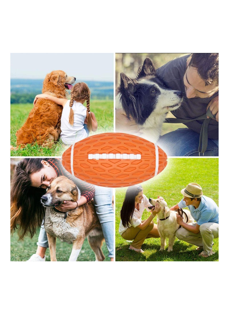 KASTWAVE - Dog Toy Natural Rubber Rugby, Nteractive and Durable Squeaky Dog Toy, Shaped Chew Ball for Aggressive Chewers - Perfect for Small and Medium to Relieve Anxiety, Boredom and Promote Healthy Play - Image 1