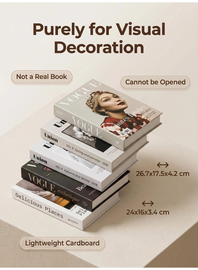 NIBEMINENT 5-Piece Faux Book Set for Home Decor, High-Gloss Art Book Style Coffee Table Books, Decorative Books for Living Room, Shelf, and Table Styling - Image 2