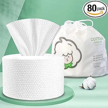 GothicBride Disposable Face Towel 100 Cotton Extra Thick Soft Facial Cotton Tissue Lint Free Dry Wipes NonWoven Fabric for Sensitive Skin - Image 1