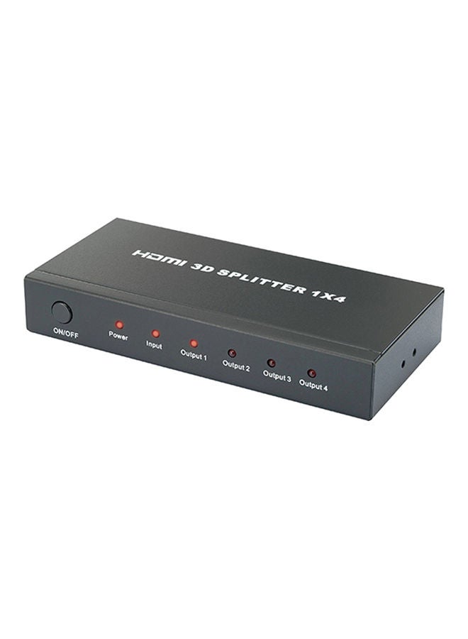 NIBEMINENT 4 Ports HDMI 3D Splitter Black - Image 1
