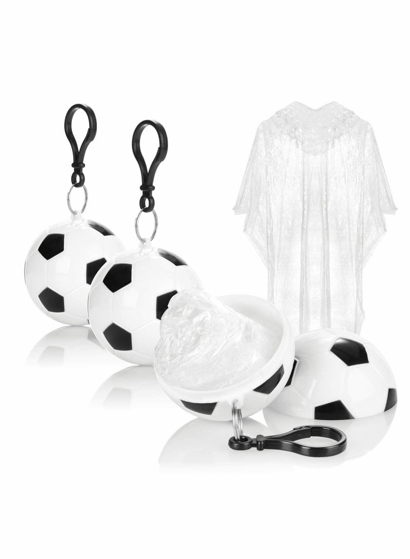 KASTWAVE Disposable Poncho, 3 x Soccer Ball Rain Poncho - Disposable Emergency Poncho for Concerts, Stadiums, Hiking, Camping in a Practical Transport Ball with Snap Hooks to Attach - Image 1