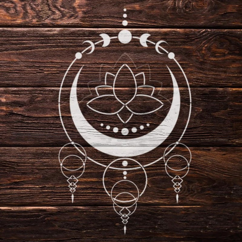 CLITHS Cliths Sacred Geometry Stencil - Reusable Lotus Design Stencil for Wall, Wood, Fabric, Paper - Yoga & Meditation Theme - 10.5 x 6.2 Inch  - Image 3