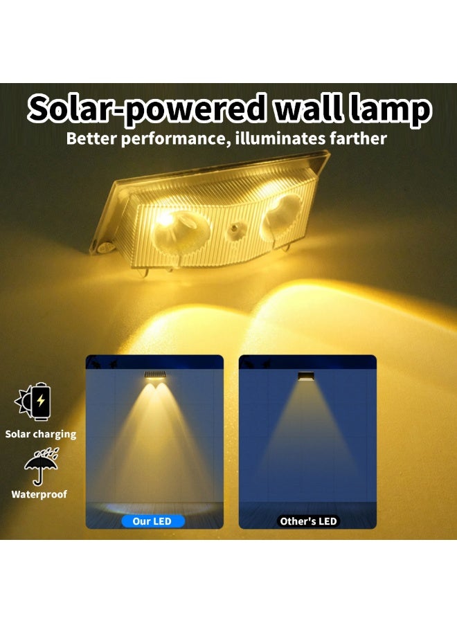 Solar Wall Wash Light – Outdoor Waterproof Wall Lamp with 3 Color Temperatures (3000K+4000K+6000K) for Yards, Fences & Garden Railings (Single Unit) - Image 1
