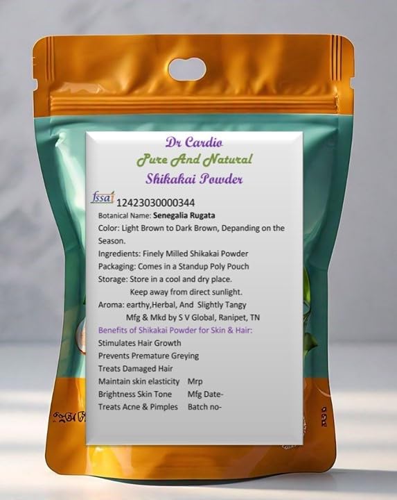 Dr Cardio Organic Shikakai Powder for Frizzy Hair 100 Natural Hair Cleanser 500g Adds Shine Conditions Hair ChemicalFree Formula - Image 3