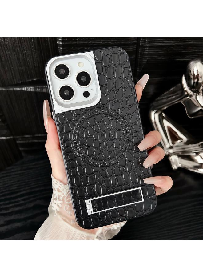 زبون جراب لهاتف iPhone 12 Pro Max من مادة البولي يوريثان بنمط حصى مع حامل MagSafe - Image 1