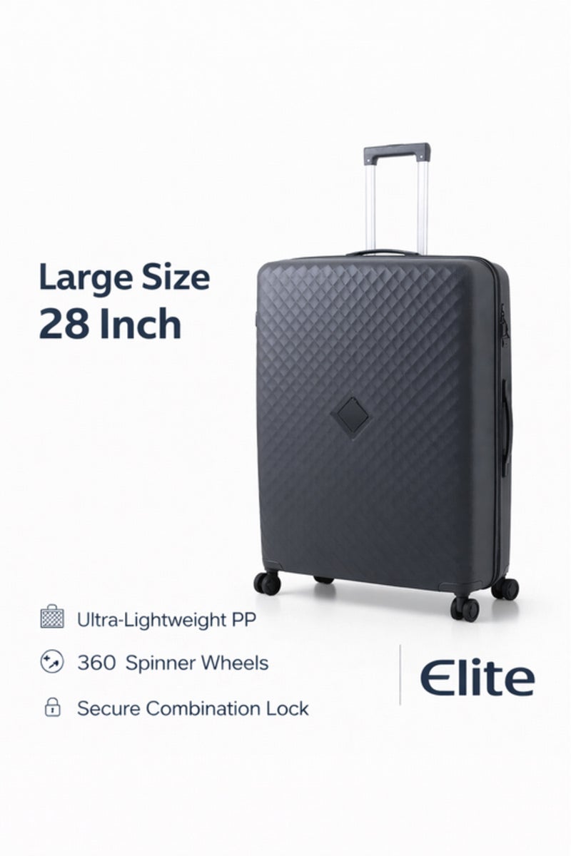 ELITE- Premium Hard-Shell Luggage 28 inch – Lightweight Spinner Suitcase – Dark Grey - Image 1