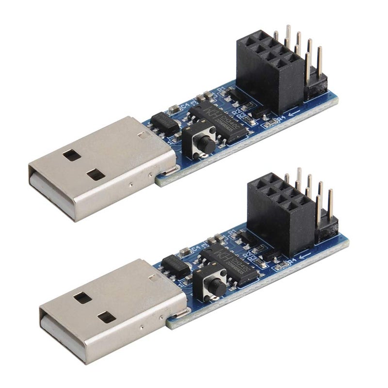 DIYmall 2PCS USB to ESP8266 Breakout CH340C ESP-01 ESP-01S Prog WiFi Programmer Downloader Adapter with Reset Auto-Download Circuit