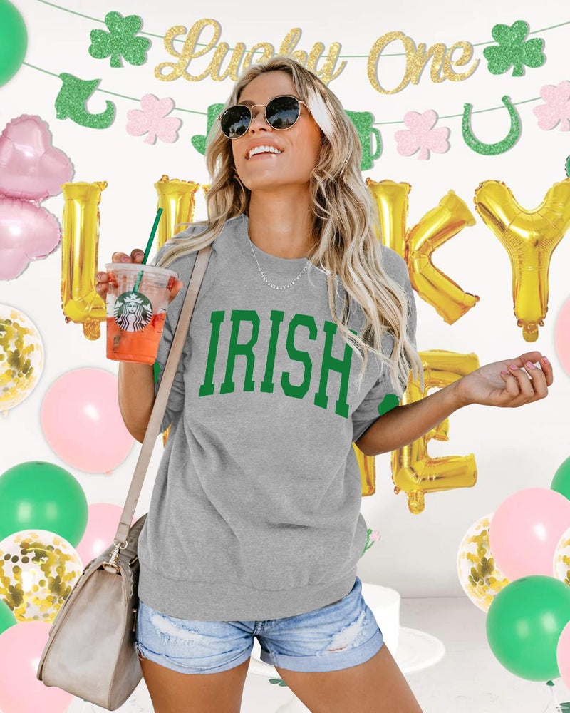 TAOHONG Women St. Patrick's Day Sweatshirts Shamrock Shirt Clover Printed Long Sleeve Irish Gift Casual Loose Fit Tops - Image 4