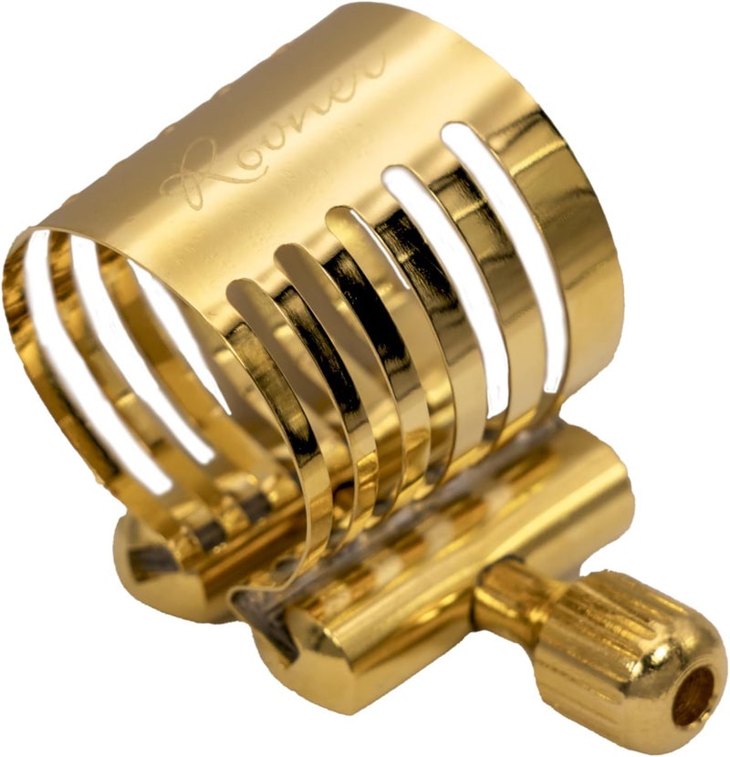 Rovner Ligature & Plastic Cap for Soprano Saxophone - Platinum Gold Ligature for Hard Rubber Mouthpiece (PG-1RVS) - Image 1