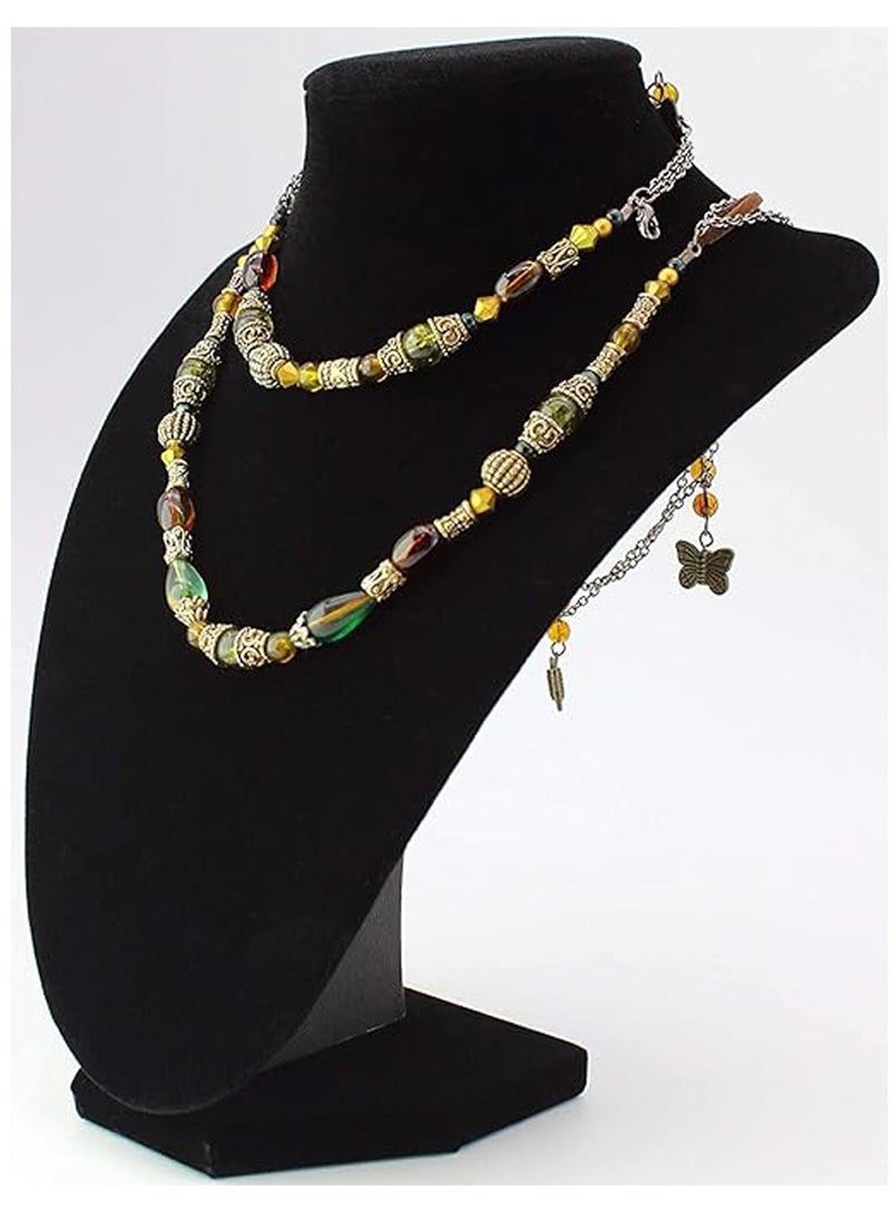 LINGWEI Neck Display Model Black Velvet Necklace Jewelry Display Stand Mannequin Pendant Earring Bust Display  - Image 3