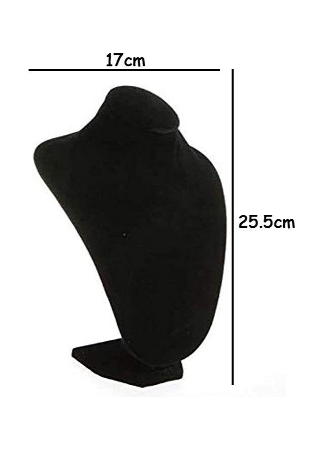 LINGWEI Neck Display Model Black Velvet Necklace Jewelry Display Stand Mannequin Pendant Earring Bust Display  - Image 4