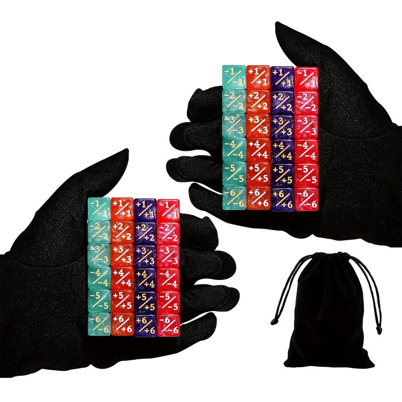 48 Pcs 12mm 6 Sided Counter Dice Set With Drawstring Bag For TCG Game Accessories - Image 1