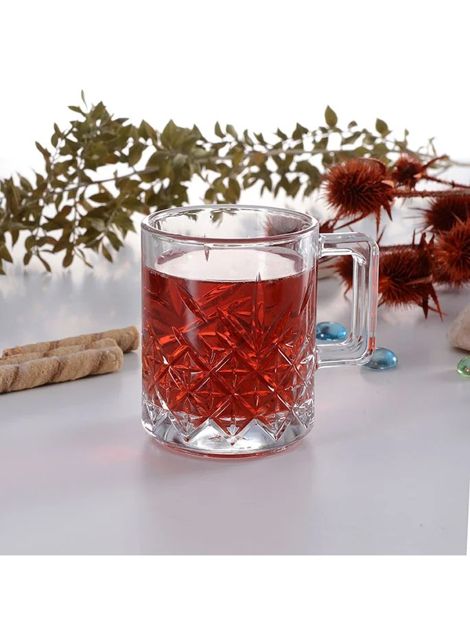 Paşabahçe 55462 Timeless Tea Coffee Cup with Handle 250 cc 2 Pieces