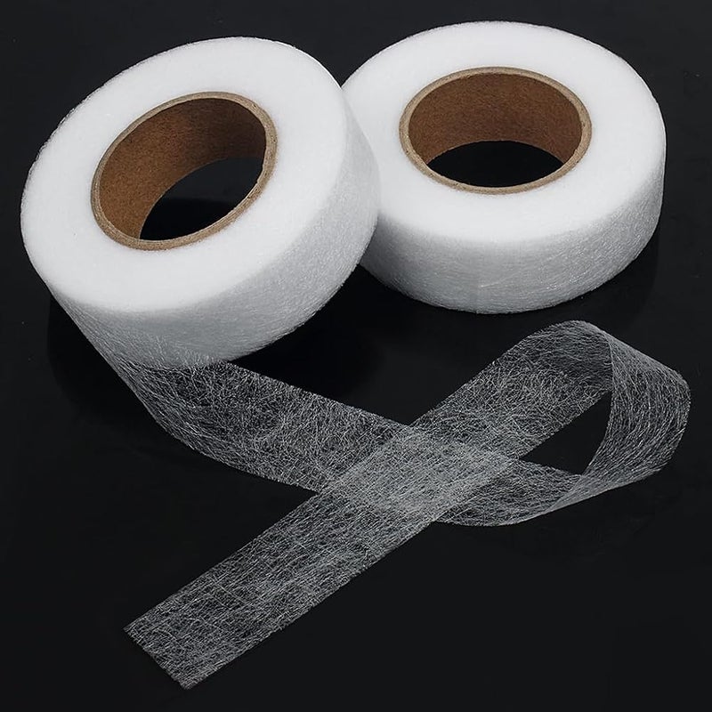 YTOOK 2 Rolls Iron on Fabric Tapes, Hem Tape, Each 64 Metres Web Hemming Tape for trousers Width 15 mm, No Sew Hem Tape for Splicing Fabrics, Trousers, Curtains, Clothes - Image 1