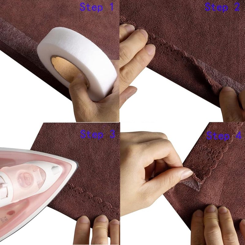YTOOK 2 Rolls Iron on Fabric Tapes, Hem Tape, Each 64 Metres Web Hemming Tape for trousers Width 15 mm, No Sew Hem Tape for Splicing Fabrics, Trousers, Curtains, Clothes - Image 4
