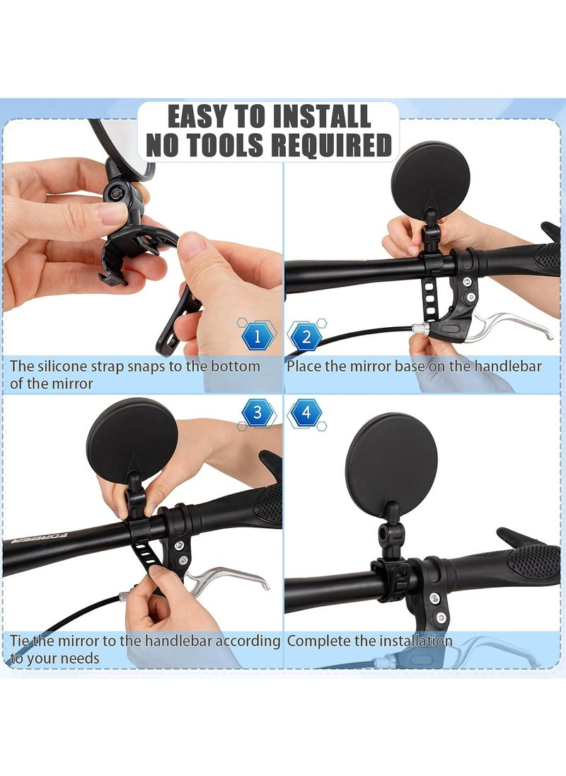 Oasisgalore - Adjustable Rotatable Bike Rear View Mirror, Plastic Convex Mirror for Mountain Road Bikes - Image 1